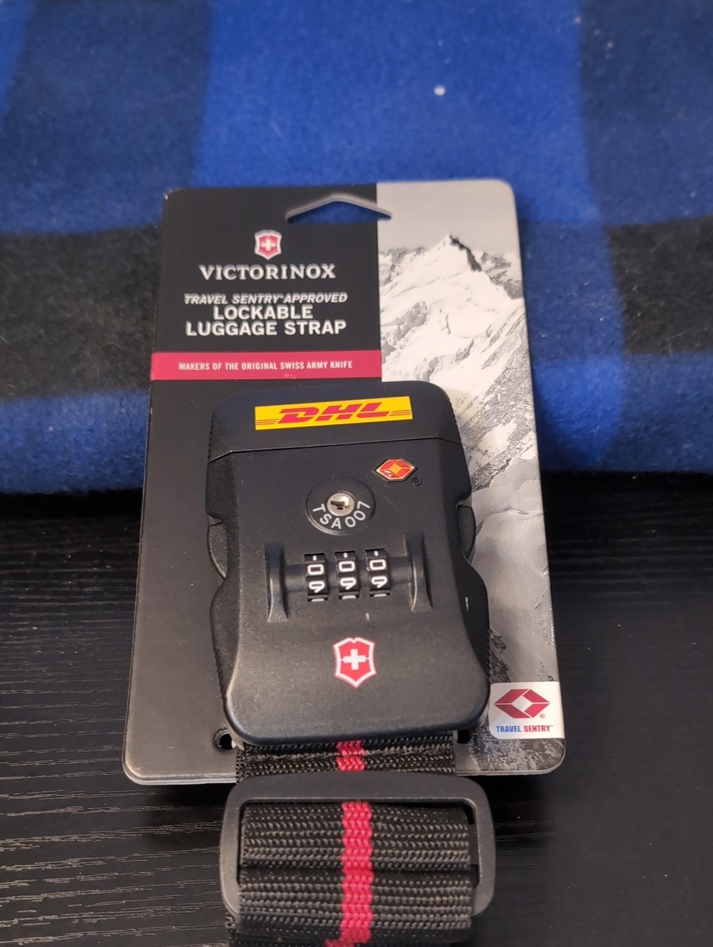 Victorinox Black and Red Luggage Strap
